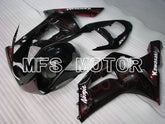 Carénage ABS injecté Kawasaki NINJA ZX6R 2003-2004 - Flamme - Noir Rouge - MFS3708